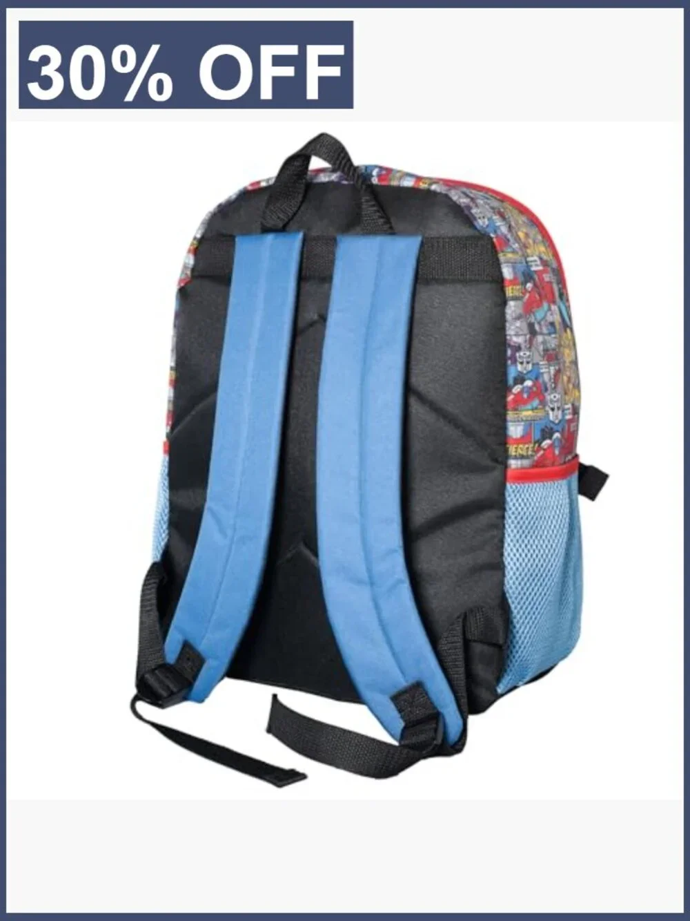 Transformers Backpack Set for Kids - 5 Piece School Bag with Lunchbox, Blue &